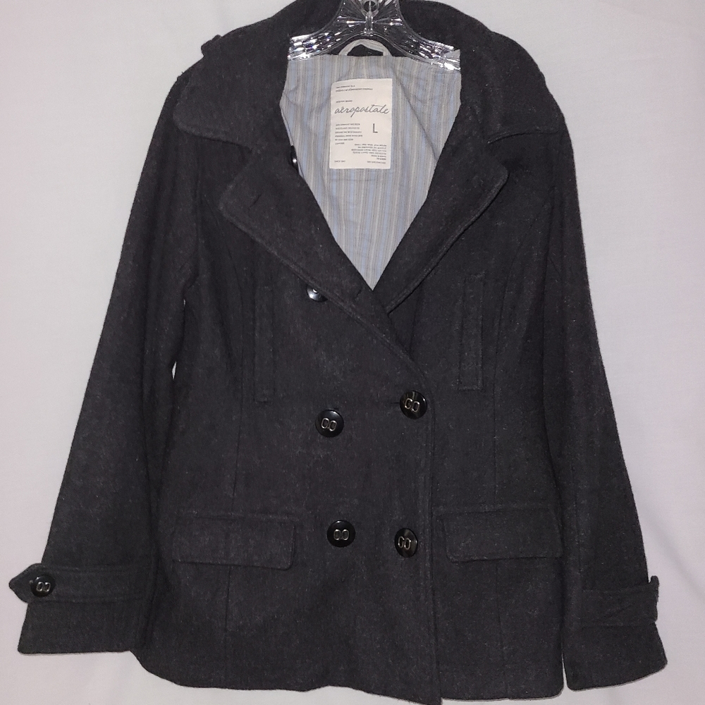 🐑 Wool Coat Dark Gray with Hood